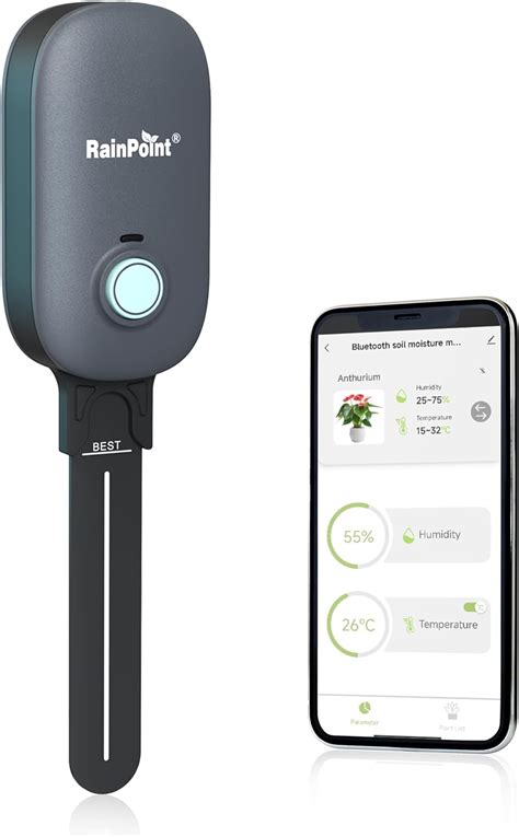 custom bluetooth moisture meter for plants|RAINPOINT Bluetooth Soil Moisture Meter,2 in 1 Soil Moisture .